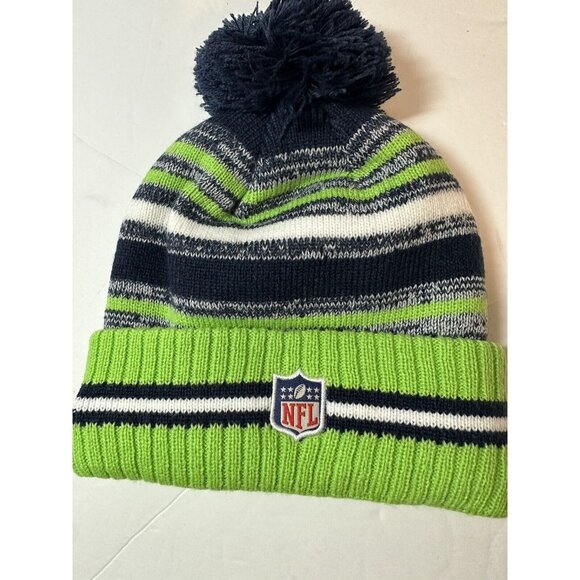 New Era Seattle Seahawks Winter Knit Hat Cap NFL Pre Owned Excellent Condition. - Picture 2 of 7